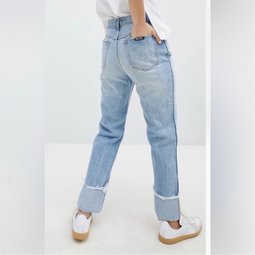Rolla’s Cropped Straight Frayed Hem Cuff Denim Jeans Light Wash Women’s size 26 - Picture 3 of 11